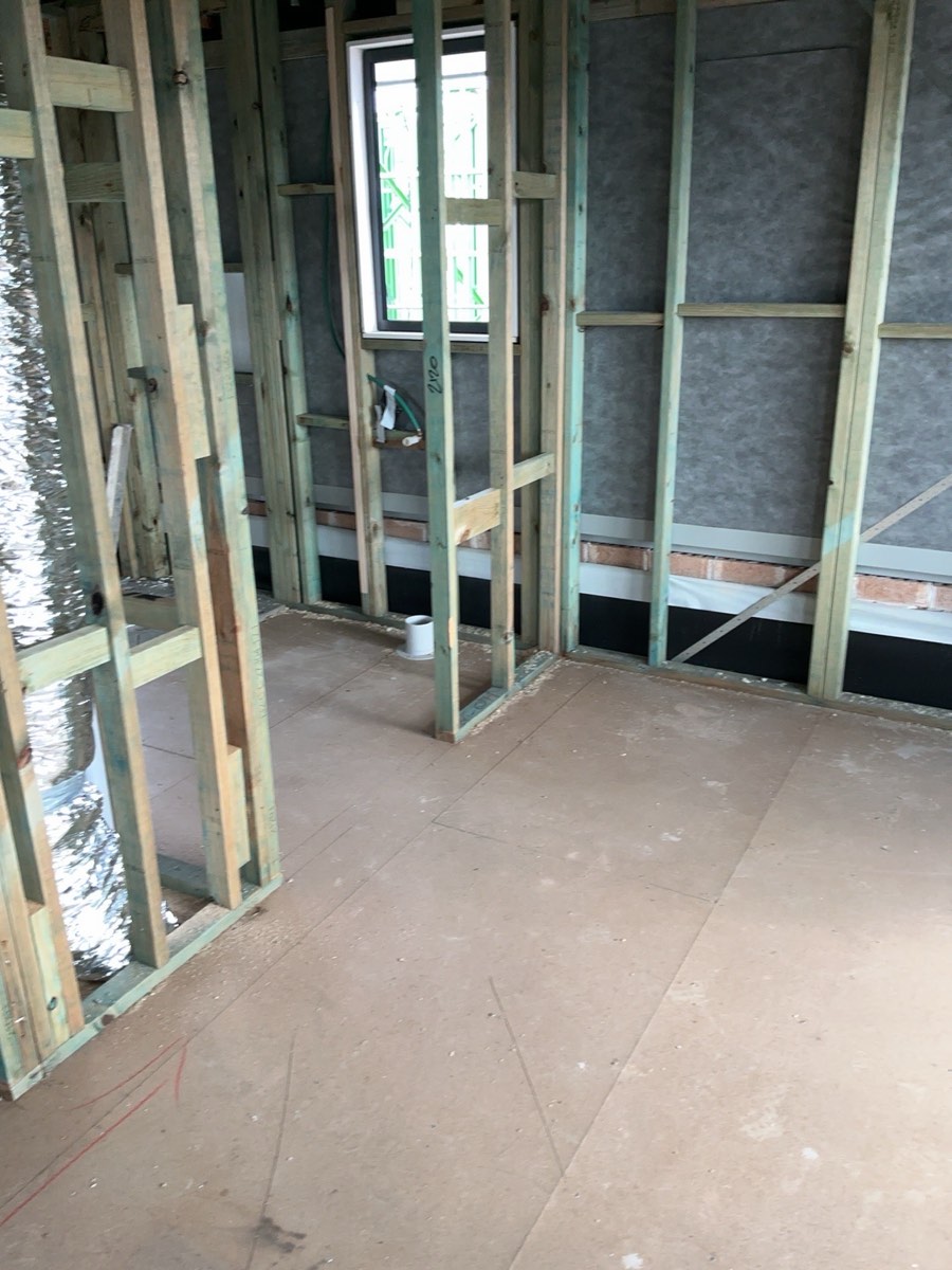 Wall and ceiling insulation not installed, recorded during a lock-up inspection in Oran Park